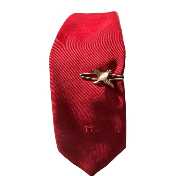 Vtg Signed Swank Gold Plated Duck in Flight Mother of Pearl Inlay 1.75” Tie Clip - Picture 2 of 5